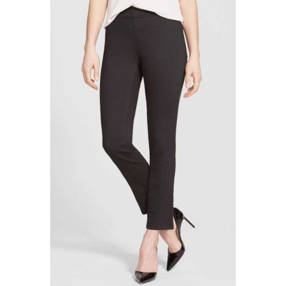 NYDJ Millie Ankle Pants Black Pull On Elastic Waist Sleek Stretch Casual Work 10